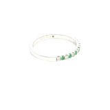 Bold & Elegant Color Stone Fashion Bands- MPJ Exclusive 14K White Gold Stackable Alternating 0.12 Carats Diamonds & 0.12 Carats Emerald Ring