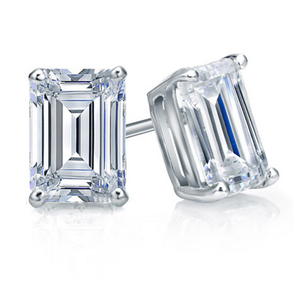 Classic & Contemporary 14K Gold White Lab-Grown 4.03 Carats Diamond Stud Earrings