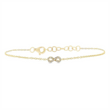 Sophisticated & Timeless Diamond Bracelets 14K Yellow Gold 0.04 Carats Diamond Infinity Bracelet - 7 Inch