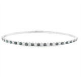 Sophisticated & Timeless Diamond Bracelets 14K Gold White & Titanium Black & White Diamond Flexible Bangle Bracelet - 1.01 CTW, Size 6.75 Inch