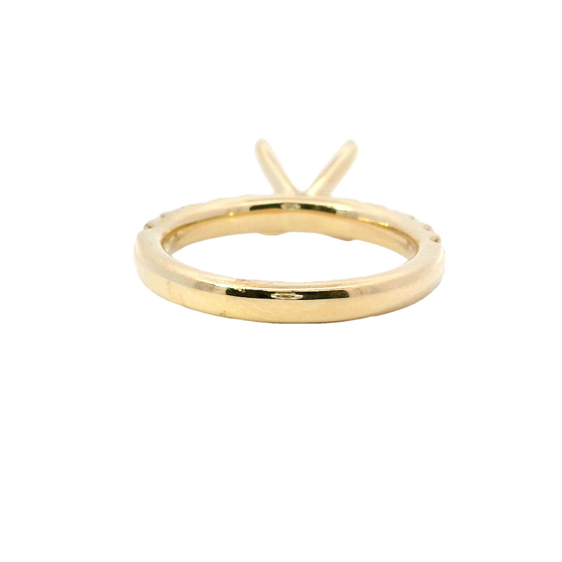Elegant Diamond Mountings 14K Gold Yellow Diamond Accented Round Engagement Ring - 0.75 Carats Accent Diamonds