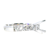 Elegant Diamond Mountings 18K White Gold Round 1.5ct Diamond Engagement Ring Semi-Mount,  1.08 Carats Accent Diamonds