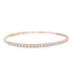 Sophisticated & Timeless Diamond Bracelets 14K Gold Rosé & Titanium Flex Diamond Bangle Bracelet - 0.97 CTW, Size 6 Inch