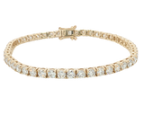 Sophisticated & Timeless Diamond Bracelets 14K Yellow Gold 6.97 Carats Lab Grown Diamond Tennis Bracelet - 7 Inch