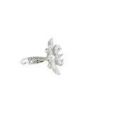 Elegant & Trendy 18K White Gold Marquise, Pear & Round 2.16 Carat Diamond Ring