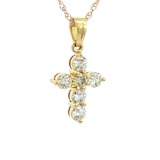 Elegant Diamond Necklaces & Pendants 18K Yellow Gold 0.52 Carats Small Diamond Cross Pendant