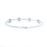 Sophisticated & Timeless Diamond Bracelets 14K Gold White 2.15c Diamond Flex Bangle Bracelet - 2.15 CTW