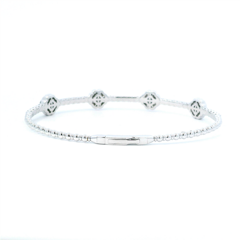 Sophisticated & Timeless Diamond Bracelets 14K Gold White 2.15c Diamond Flex Bangle Bracelet - 2.15 CTW