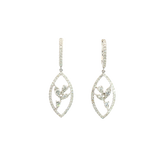 Classic & Contemporary 18K White Gold 0.89 Carats Diamond Dangle Earrings