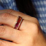 Bold & Elegant 14K Yellow Gold Baguette 2.17 Carats Rainbow Sapphires & 0.26 Carats Diamond Band