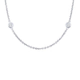 Sophisticated & Timeless Diamond Bracelets 14K White Gold 0.13 Carats Diamond Station Bracelet - 7 Inch