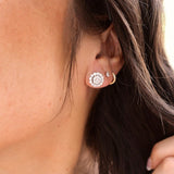 Classic & Contemporary 18K White Gold 0.71 Carats Diamond Jackets & 3.2mm Stud Earrings