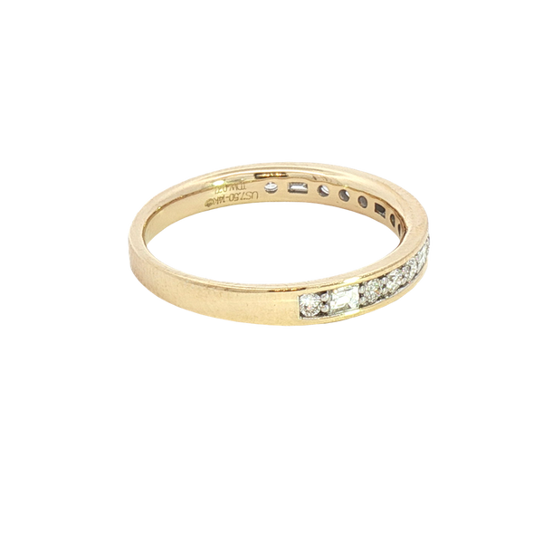 Elegant Diamond Bands 14K Gold Yellow Channel Set 0.17 Carats Diamond Anniversary Band