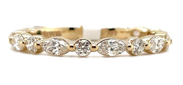 Yellow 14 Karat Gold 0.65 Carats Diamond Anniversary Band