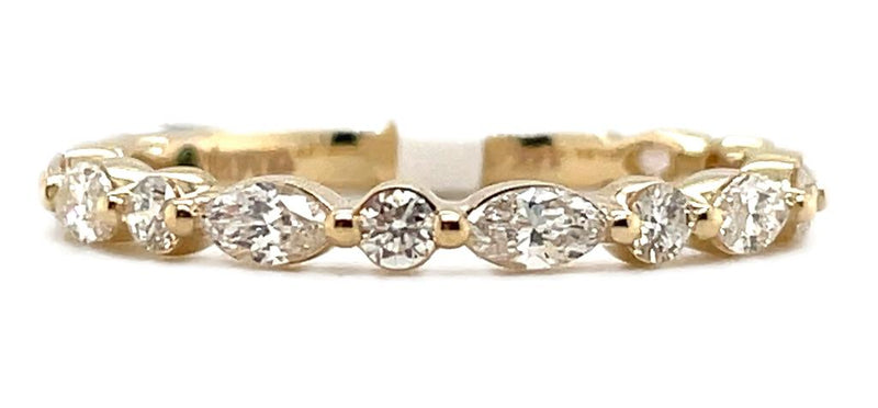 Yellow 14 Karat Gold 0.65 Carats Diamond Anniversary Band