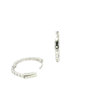 Classic & Contemporary 14K White Gold Inside Out 1.42 Carats Diamond Oval Hoop Earrings