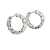 Classic & Contemporary 14K White Gold 3.53 Carats Lab-Grown Diamond Huggie Earrings