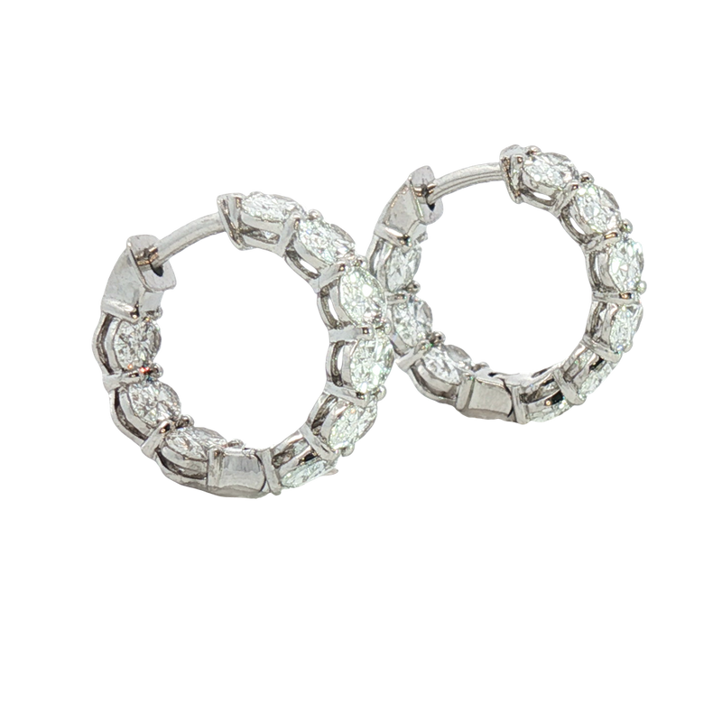 Classic & Contemporary 14K White Gold 3.53 Carats Lab-Grown Diamond Huggie Earrings