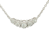 Elegant Diamond Necklaces 14K White Gold 0.20 Carats Diamonds Smile Bar Necklace - 18 Inch