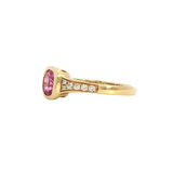 Bold & Elegant 18K Yellow Gold Cushion Cut 1.07 Carats Pink Sapphire & 0.14 Carats Diamond Ring