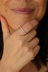 Elegant Diamond Bands 14K Yellow Gold 0.35 Carats Diamond Stackable Band