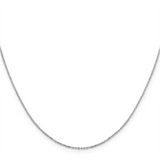 Rhodium-Plated Sterling Silver 1.0 MM Eight Sided Diamond-Cut Cable Chain - 18 Inch