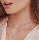 Elegant Diamond Necklaces 14K White Gold 0.28 Carats Diamond Station Necklace - 18 Inch