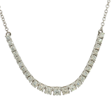 Elegant Diamond Necklaces 18K White Gold 1.30 Carats Diamond Flexible Bar Necklace - 18 Inch