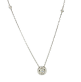 Elegant Diamond Necklaces 14K White Gold 0.25 Carats Diamond Station Necklace - 18 Inch