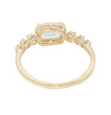 Bold & Elegant 14K Yellow Gold 0.85 Carats Aquamarine & 0.15 Carats Diamond Ring