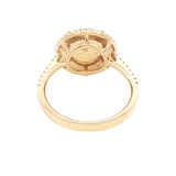 Bold & Elegant 14K Yellow Gold 2.05 Carats Opal & 0.24 Carats Diamond Halo Ring