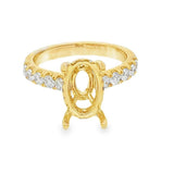 Elegant Diamond Mountings 18K Yellow Gold 0.72 Carats Diamond Hidden Halo Ring For A 12.0 X 8.0 MM Oval Cut Gemstone