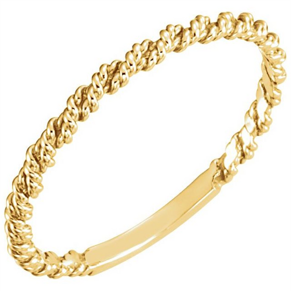 Yellow 14 Karat Gold Stackable Twist Band