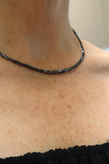 White 14 Karat Gold 30 Carats Black Diamond Cutes Necklace