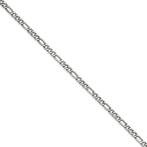 White Stainless Steel 6.3mm Figaro Chain