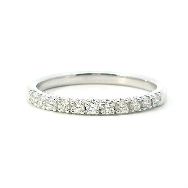 Elegant Diamond Bands 10K Gold White Stackable 1/4 Carats Diamond Anniversary Band