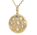 Vibrant Colored Stone Necklaces 14K Yellow Gold 0.42 Carats Multi Colored Sapphire Necklace - 18 Inch