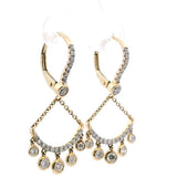 Elegant & Fun Fashion Diamond Earrings 14K Yellow Gold 0.79 Carats Diamond Fringe Bezel Earrings