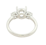 Elegant Diamond Mountings 14K White Gold Round Cut 0.50 Carats Diamond Semi Mount Ring