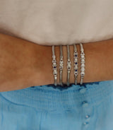 Elegant & Eye Catching 14K Gold White Blue Sapphire & 0.12 Carats Diamond Tennis Add-A-Link Starter Bracelet, Length 7.5 Inch