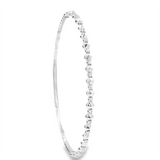 Sophisticated & Timeless Diamond Bracelets 14K Gold White & Titanium Polished Bead & Diamond Flexible Bangle Bracelet - 0.27 CTW, Size 6.75 Inch