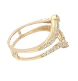 14K Yellow Gold 0.50 Carats Diamond Chevron Guard Ring