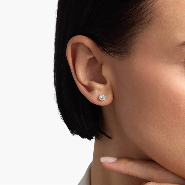 Classic & Contemporary 14K Gold White Lab-Grown 1.08 Carats Diamond Stud Earrings