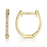 Classic & Contemporary 14K Yellow Gold 0.08 Carats Diamond Huggie Earrings
