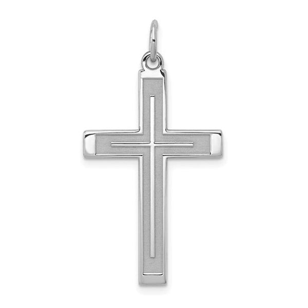 White Sterling Silver Cross Pendant