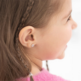 Sterling Silver Dog Paw Coin Earrings For Children