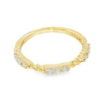 Elegant Diamond Bands 14K Gold Yellow 0.23 Carats Diamond Stackable Band