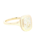 14K Yellow Gold Bezel Set 3.23 Carats Lab Grown Diamond Ring