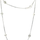 Elegant Diamond Necklaces 14K Gold White 2.0 Carats Diamond Station Necklace - 18 Inch