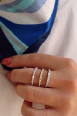 Elegant Diamond Bands 14K Gold White Stackable 0.15 Carats Diamond Anniversary Band